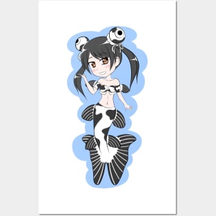 Telescope Goldfish Mermaid (Panda) Posters and Art